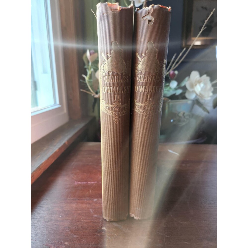 Antique Charles OMalley Irish Dragoon Book vol 1 & 2 | 1841 1st Edition